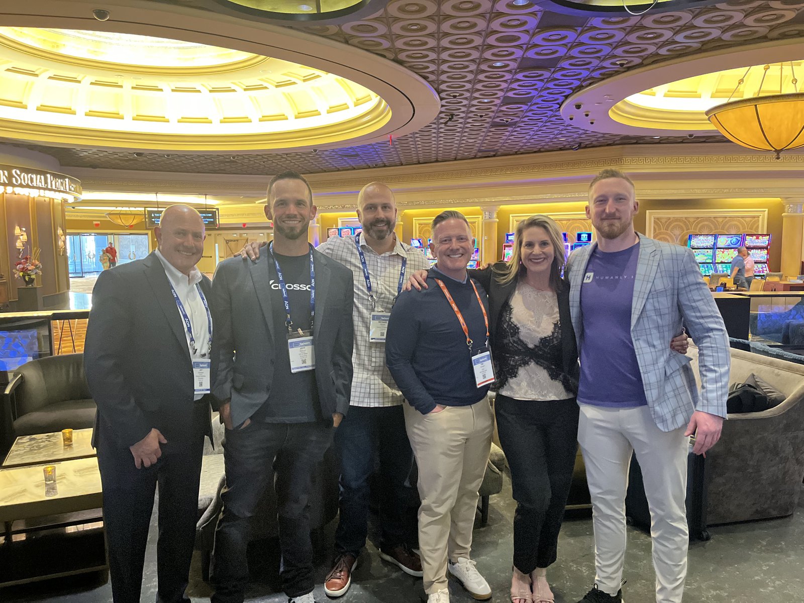 Laura connecting with partners and peers at a talent conference